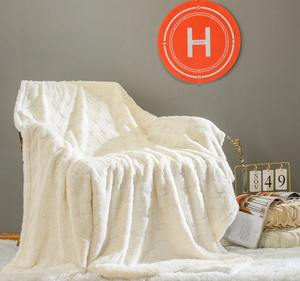 Cotton/Polyester Fleece <b>Throw</b> Blanket Custom Printed Custom Logo Winter Eco-Friendly Home Use Modern Embroidered Pattern - Product Image 5