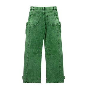 2025 nuevos Cargo pantalones de mezclilla bordados Vintage para mujer, Pantalones rectos holgados de cintura alta con bolsillos para Primavera Verano Otoño Invierno - Product Image 2
