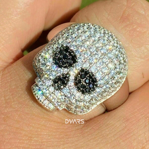 Anillo de Calavera Redonda de Plata 925 con Moissanita VVS para Hombre, Estilo Hip Hop Único para Fiestas, con Efecto Iced Out, Regalo de Boda, Chapado en Oro Blanco - Product Image 5