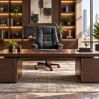 Chaise de direction en cuir véritable de luxe, dossier haut, pivotante, avec un design moderne et simple pour le bureau