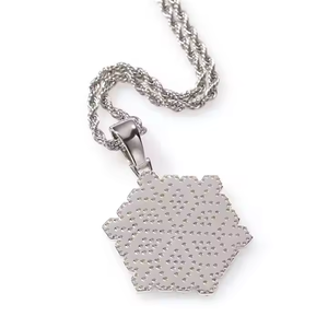 สร้อยคอจี้เงินแท้ 925 ประดับเพชรโมอิสซาไนต์ VVS สำหรับผู้ชาย ชุบทองคำขาว ดีไซน์แบบ Iced สไตล์ฮิปฮอป - Product Image 4