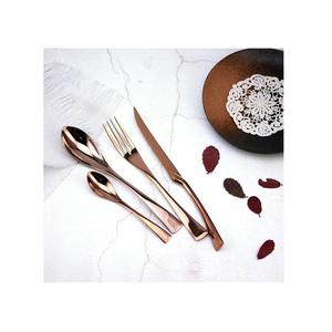 New Stainless Steel Gold Plated Cutlery Metal Cutlery New Flatware New Design <b>Spoon</b> <b>and</b> <b>fork</b> metal Cutlery <b>Set</b> Wholesale Price - Product Image 3
