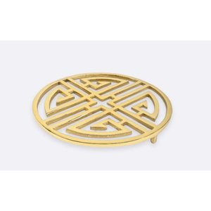 Salvamanteles de Metal con símbolo de prosperidad dorado de lujo moderno Protector de mesa decorativo dorado elegante para cocina y comedor hogar - Product Image 1