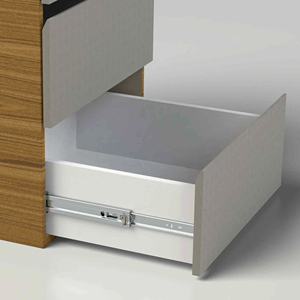 Corredera de Rodamiento de Bolas de Cierre Suave de Tres Secciones TOOLSLIDE TSF45 de 45 mm, Extensión Completa, Montaje Lateral para Cajones de Gabinetes de Cocina, 45 kg - Product Image 1