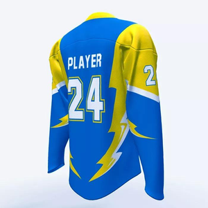 Camiseta de hockey con logotipo personalizado para hombre, camiseta de hockey sobre hielo de manga larga bordada por sublimación divertida Vintage de alta calidad para hombre - Product Image 6