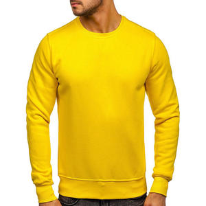 Vente en gros de sweat uni en coton pour hommes avec poignets côtelés pull à col rond en tissu doux et lourd pour un usage quotidien - Product Image 1