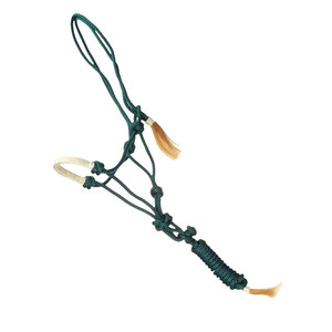 Noseband de cuero crudo cuerda Halter plomo atado a mano entrenamiento Halter caballos equipo de equitación Natural trenzado Noseband de cuero crudo - Product Image 5