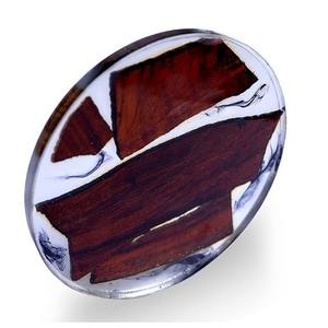 ที่รองแก้วชาทรงกลมทำด้วยมือทำจากไม้และเรซิ่นสำหรับตกแต่งที่รองแก้วสำหรับสำนักงานและบ้าน - Product Image 3