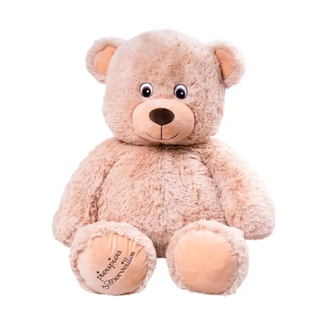 Augustin l'Ourson Pantin Beige 70cm-realizzato in francia-orso di peluche gigante