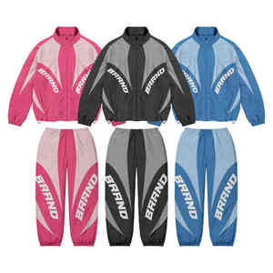 Conjunto de Chaqueta y Pantalones Cortavientos de Nailon de Diseño Personalizado de Primera Calidad para Hombre, Transpirable con Cremallera - Product Image 3