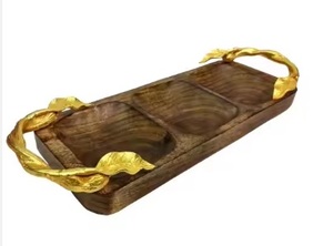 Plato de madera artesanal para servir, grano de madera Natural, perfecto para fiestas y necesidades de servicio en el hogar con estilo - Product Image 3