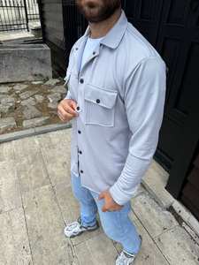 Camisa Casual de Hombre, de Algodón Satinado, de Doble Botonadura, a Cuadros, de Manga Larga, con Botones, Personalizable, Estilo Urbano, Ecológica, Antiarrugas y Ligera - Product Image 5