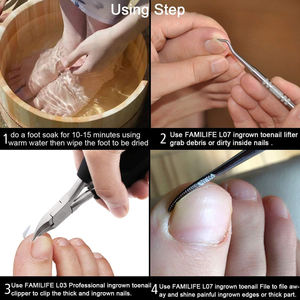 Lima y Curetas, 2 Piezas, Herramienta para Uñas Encarnadas, Doble Cara, con Estuche de Almacenamiento, Instrumentos de Podología de Acero Inoxidable - Product Image 3