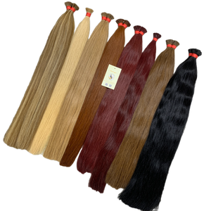 ผมต่อแบบมนุษย์เคราตินแบบปลายแหลมผมต่อแบบเส้นผมเป็นเส้นเดี่ยวพร้อมหนังกำพร้าสีสดจากเวียดนาม - Product Image 1