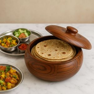 Boîte à roti en bois émaillé personnalisée avec couvercle, en bois de manguier, chauffe-tortilla, qualité supérieure - Product Image 4