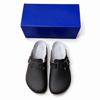 Sabots en cuir véritable avec semelle en liège, mules à bride réglable, chaussures décontractées confortables pour jardin et été, hommes et femmes