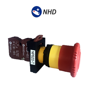 Interrupteur d'urgence NPB22-T02R, rotation pour déverrouiller, 2NC, rouge, tête de 40 mm - Product Image 3