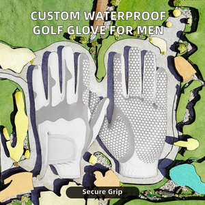 Gants de golf unisexes en cuir véritable les plus vendus - Sangle de poignet réglable et personnalisable - Product Image 2