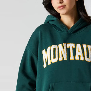 Sudadera con capucha para mujer de la mejor calidad, material transpirable bordado de chenilla hecho en fábrica para la temporada de invierno - Product Image 6