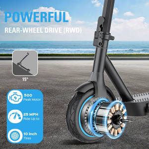 Scooter Eléctrico para Adultos de 500W, 25MPH, con Aplicación, 10 Neumáticos Sólidos, 22 Millas de Autonomía - Product Image 2