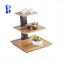 Nouveauté OKEY : présentoir à gâteaux en bois de chêne pour hôtel, 3 niveaux, pour la présentation des aliments