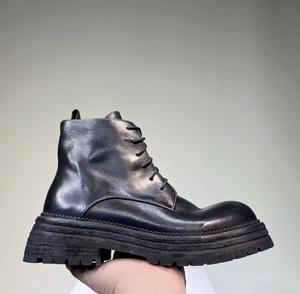 Bottes d'ingénieur en cuir pour hommes et bottes classiques en cuir avec sangle à boucle pour moto et chaussures de style robuste - Product Image 5