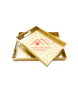 Leaser Cutting Design Home <b>Decor</b> Fancy Metal Tray Coral Design Latest Design Vanity Top <b>Table</b> Top - Product Image 4