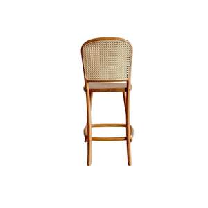 Chaises de salon avec pieds hauts, adaptées pour la salle à manger ou les restaurants. Le matériau principal est le teck et le rotin. - Product Image 3