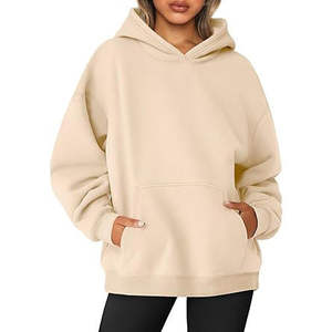 Sudadera con capucha de gran tamaño para mujer, Jersey suelto de algodón y poliéster, logotipo personalizado, ropa de calle de talla grande, Sudadera con capucha, moda informal larga - Product Image 5
