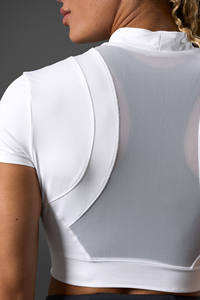 Camisetas lisas recortadas blancas con estampado de logotipo personalizado de alta calidad para mujer, camisetas deportivas y deportivas transpirables de secado rápido para mujer - Product Image 4