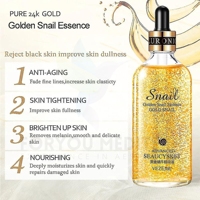 Sérum liquide anti-âge et éclaircissant pour le visage au collagène d'escargot doré 24 carats, 100 ml – Nouvelle collection 2025 – Meilleure vente