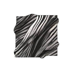 Geometric Pattern Silk Square Scarf in Black and White - Product Image 1