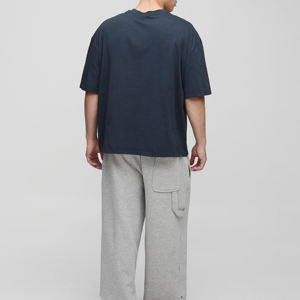 เสื้อยืดเอวลอยทรงโอเวอร์ไซส์สำหรับผู้ชายเสื้อยืดคอกลมผ้าเฟรนช์เทอร์รี่ใส่พอดีตัวออกแบบได้ตามต้องการ300 GSM - Product Image 6