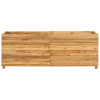 Jardinière en bois rectangulaire de style européen Grande jardinière de pot de fleurs de jardin avec vernis naturel et filet en métal pour plantes