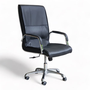 Chaise de bureau pivotante moderne MF873, hauteur réglable, revêtement en cuir PU et structure en bois, pour bureau à domicile - Product Image 1