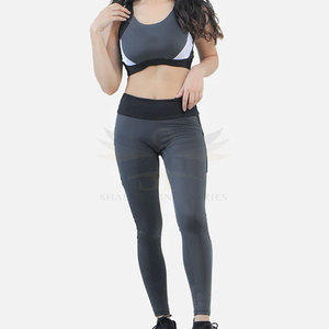 Mallas de cintura alta para mujer de alta calidad con logotipo personalizado Tejido de punto transpirable Estilo recto a un precio razonable - Product Image 3