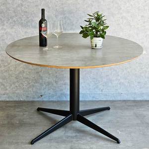 120cm Round Minimalist <b>Dining</b> <b>Table</b> BA68186 with Extendable Star-Shaped Iron Frame and Sintered Stone Top - Product Image 2