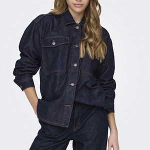 แจ็คเก็ตยีนส์แฟชั่นสำหรับผู้หญิงไซส์ใหญ่ สไตล์ลำลอง แขนยาว คลาสสิก ผ้าฝ้าย คุณภาพสูง เหมาะสำหรับใส่ทุกวัน - Product Image 1