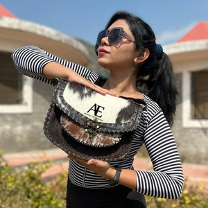 Bolsos cruzados de cuero de piel de vaca auténtica de estilo occidental de alta calidad para mujer - Product Image 1