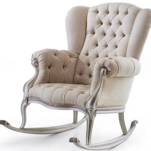 Chaise à bascule Antique de conception européenne, confortable en bois massif pour les meubles de salon - Product Image 4