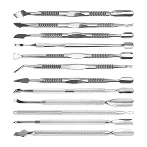 Stainless Steel High End Angled Square Flat Cuticle Pusher Dead Skin Remover Double Head Cuticle Pusher Mani Pedi Nails Art Tool