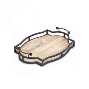 Plateau de service vintage en métal avec poignée en forme de rectangle pour la maison et l'hôtel plateaux de service pour aliments et boissons de table - Product Image 3