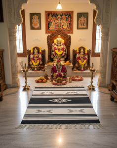 Fancy Modern Woven Cotton Plush Rectangle <b>Rug</b> with Machine Washable Floral Pattern for Home Camping Prayer & Picnic Use - Product Image 1