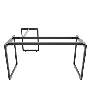 Estructura Metálica de Acero Minimalista Moderna para Escritorios en Forma de L de 140x150cm, Sistema Slean HCSL018 para Apartamentos, Hoteles, Comedores y Escuelas - Product Image 6