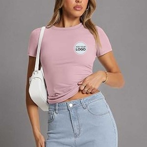 เสื้อยืดคอกลมชายโค้งสำหรับผู้หญิง รุ่น Scoop Neck Fine Jersey Tee - 3504 - Product Image 6