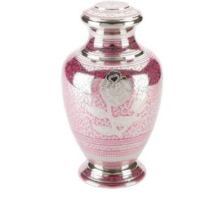 Urnes funéraires en laiton de haute qualité avec gravure complète étain et urnes funéraires en métal fini de couleur rose pour cendres humaines - Product Image 1