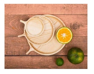 Plateau rectangulaire en bois massif naturel pour table de cuisine, plateau réutilisable facile à nettoyer avec outils de planche à pizza - Product Image 2