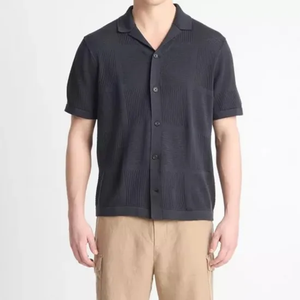 Nouvelle conception été printemps évider T-shirts pour hommes tricoté Polo T-shirt - Product Image 3