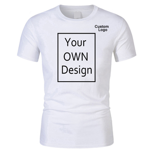 OEM <span class=keywords><strong>T</strong></span>ùy Chỉnh Logo Thêu In Đơn Giản Giản Dị Rắn Màu Vòng Cổ Dưới Thời Trang Màu Đen Và Trắng Ngắn Tay Áo Thun - Product Image 3