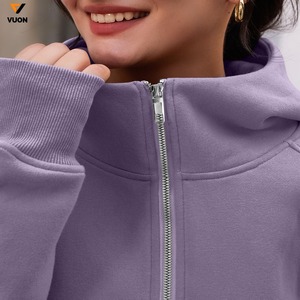 Premium Quality Fall Clothes Hoodies for Women Full <b>Zip</b> <b>up</b> Cropped Drawstring Sweatshirts Casual Hooded Pullover Sweaters Tops - Product Image 3